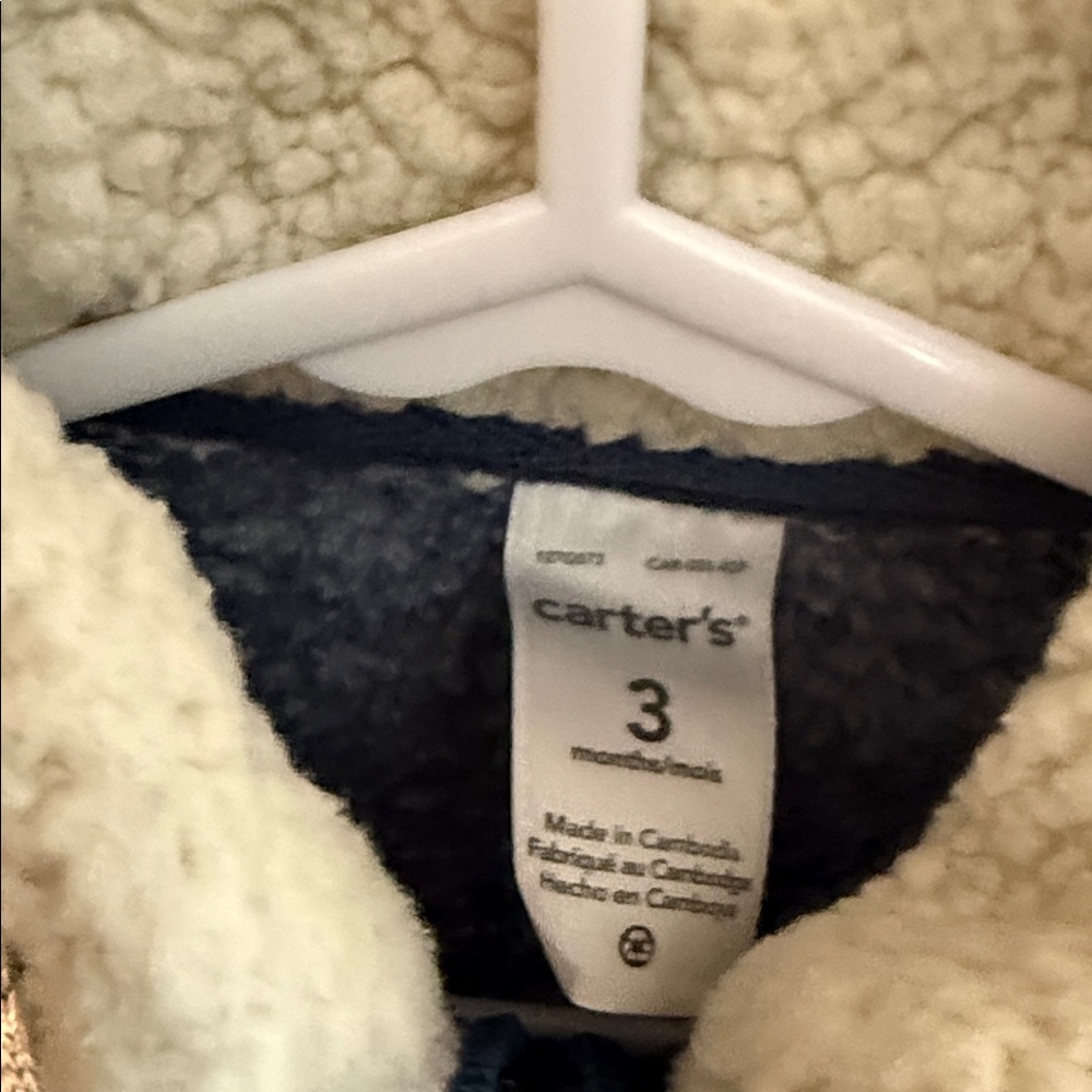 Carter's Blue and Cream Fleece Vest - Picture 2 of 2